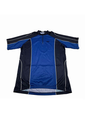 TCM Bike Classics Cycling Jersey Mens XL Blue Black 1/4 Zip Road MTB Performance